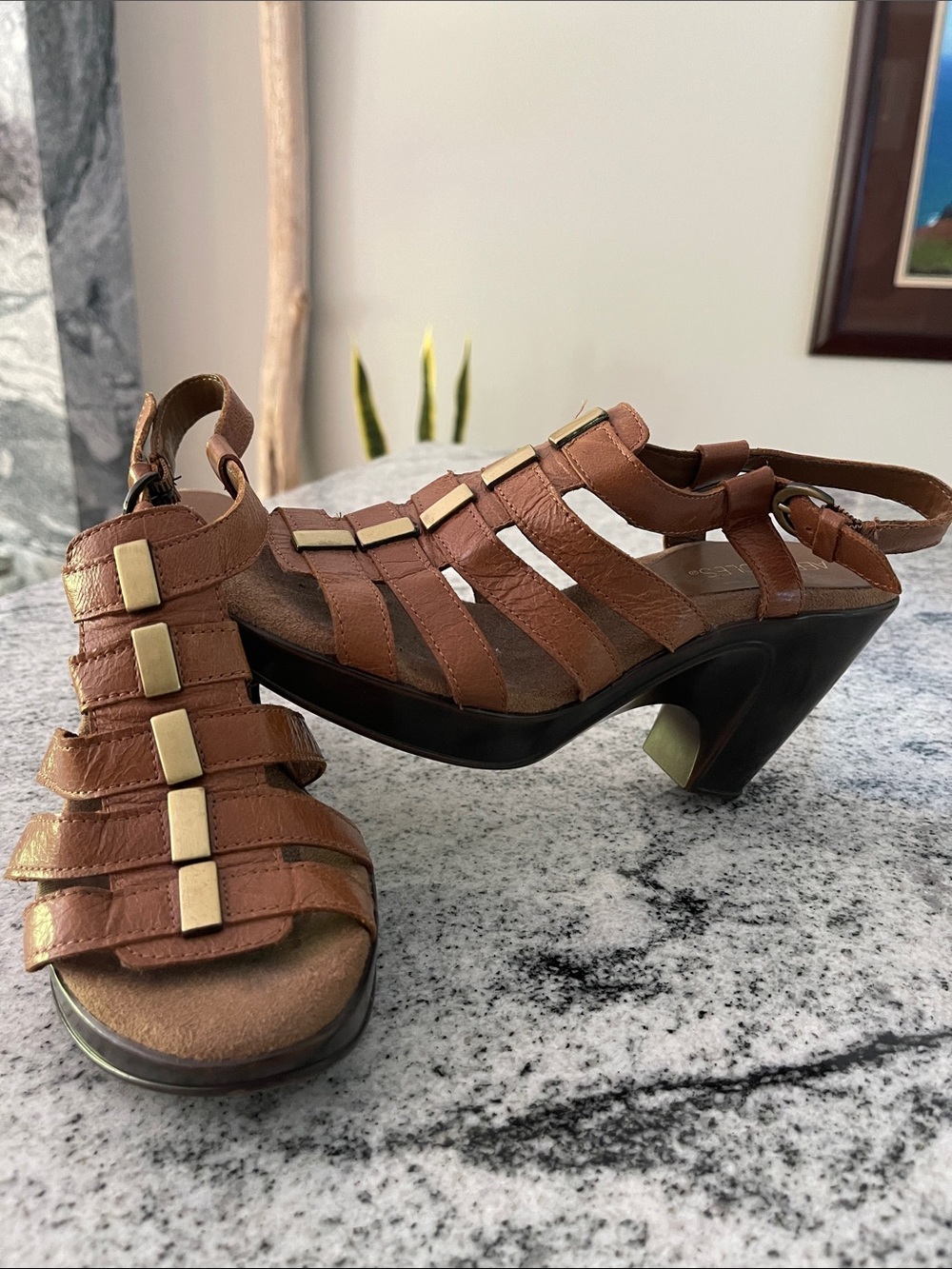Aerosoles Camel/Tan Strappy Heeled Sandals